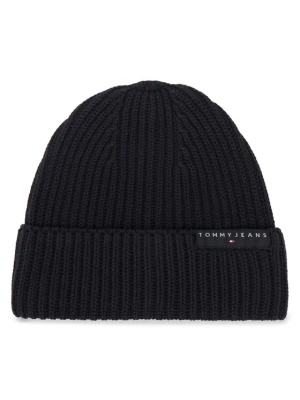 Czapka Tommy Jeans Tjm Linear Logo Beanie AM0AM14865 Czarny