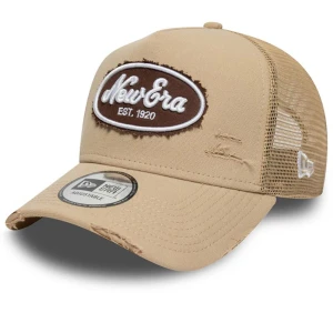 Czapka męska New Era 9FORTY Oval Canvas Distress Trucker 60771805 - beżowa