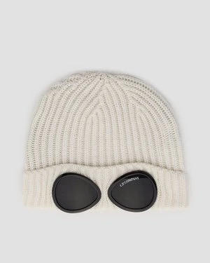 Czapka Wełniana Cp Company Google Wool Beanie Biała