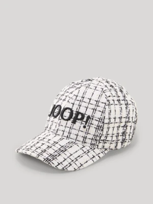 Czapka z daszkiem Aitana w kolorze kremowym/czarnym ze wzorem Joop