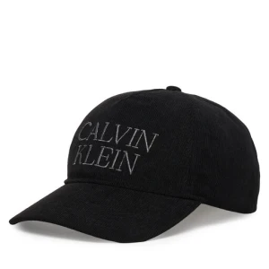 Czapka z daszkiem Calvin Klein Corduroy Graphic 5 Panel Cap LV04D5064G Czarny
