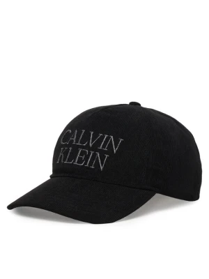 Czapka z daszkiem Calvin Klein Corduroy Graphic 5 Panel Cap LV04D5064G Czarny