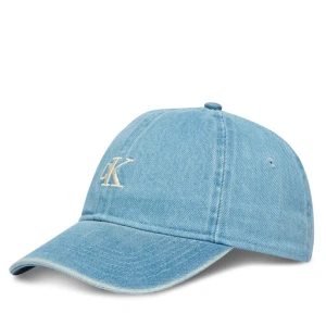 Czapka z daszkiem Calvin Klein Monogram Embroidery Denim Cap LV04G5003G Niebieski