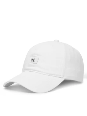 Czapka z daszkiem Calvin Klein Monologo Woven Patch Bb Cap LV04D5077G Biały