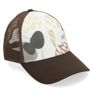 Czapka z daszkiem damska Anekke, wykonana z materiału tekstylnego z regulowanym zapięciem z tyłu, brązowa, 42481-061