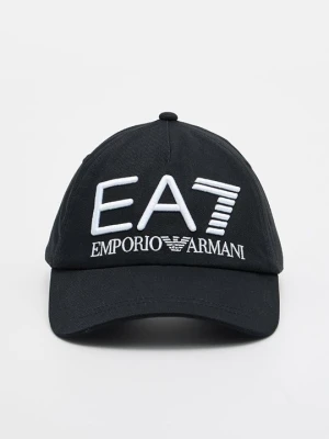 Czapka z daszkiem EA7 Emporio Armani metaliczna czerń