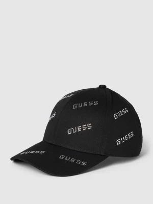 Czapka z daszkiem i detalami z logo z kamieni stras Guess Activewear