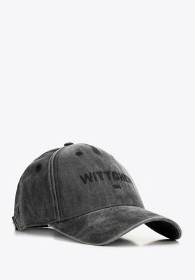 Czapka z daszkiem i logo szara Wittchen
