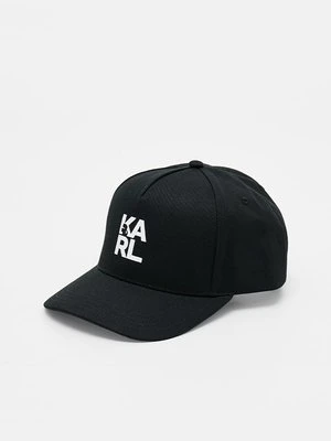 Czapka z daszkiem KARL LAGERFELD antracytowy melanż