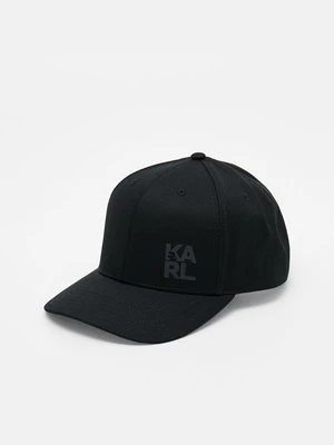 Czapka z daszkiem KARL LAGERFELD czarny melanż
