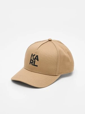 Czapka z daszkiem KARL LAGERFELD piaskowy