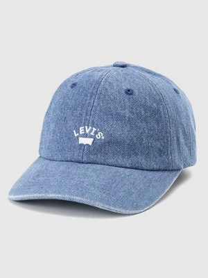 Czapka z daszkiem Levi's jasnoniebieski denim