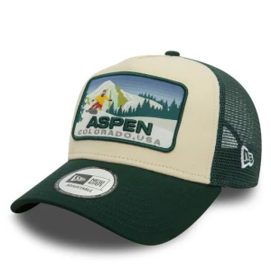 Czapka z daszkiem New Era Aspen Ski Patch 9FORTY A-Frame 60580849 Zielony