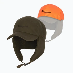 Czapka z daszkiem Pinewood Smaland Teddy Winter mossgreen/orange