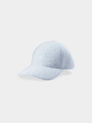 Czapka z daszkiem sherpa strapback damska - biała 4F