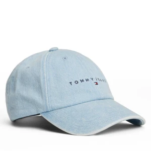 Czapka z daszkiem Tommy Jeans Linear Denim Cap AW0AW17912 Błękitny