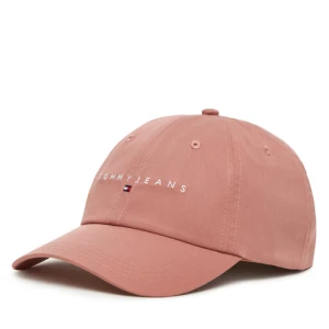 Czapka z daszkiem Tommy Jeans Linear Logo 6 Panel AW0AW16868 Różowy