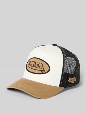 Czapka z daszkiem trucker z wyhaftowanym logo Von Dutch Beżowy
