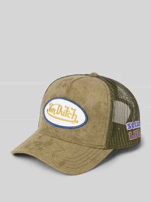 Czapka z daszkiem typu trucker z naszywką z logo model 'CASQUETTE' Von Dutch Oliwkowy