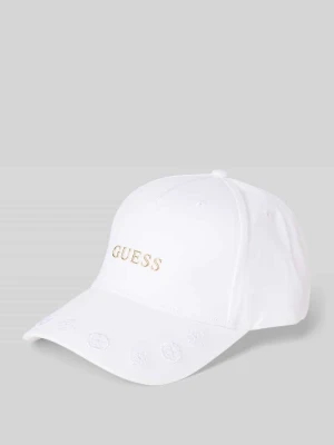 Czapka z daszkiem z czystej bawełny z wyhaftowanym logo model ‘Peony’ Guess Activewear