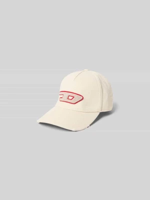 Czapka z daszkiem z detalem z logo Diesel Biały