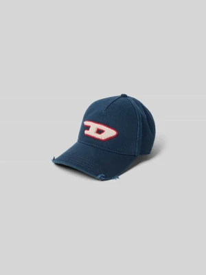 Czapka z daszkiem z detalem z logo Diesel Granatowy