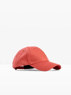 Czapka z daszkiem z haftem BonPrix czerwony