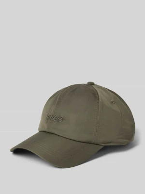 Czapka z daszkiem z haftowanym logo Hugo Khaki