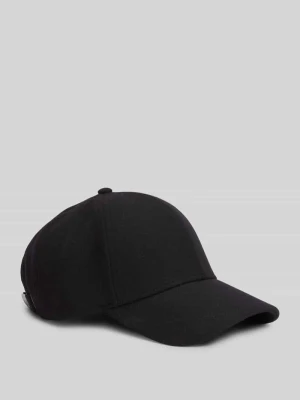 Czapka z daszkiem z mieszanka wełny model '6 PANEL MELTON CAP' Tommy Hilfiger czarny