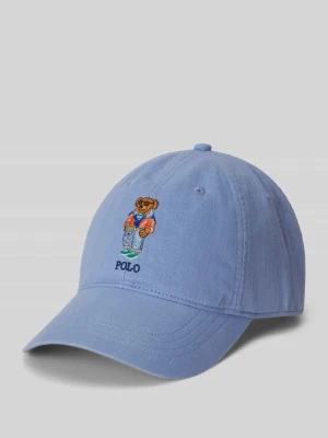 Czapka z daszkiem z nadrukiem polo bear z lnu Polo Ralph Lauren
