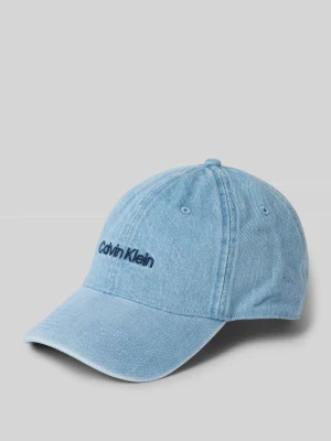 Czapka z daszkiem z tkaniny stylizowanej na denim CK Calvin Klein
