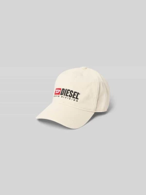 Czapka z daszkiem z wyhaftowanym logo Diesel Biały