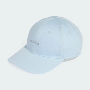 Czapka z daszkiem z wyszywanym linearnym logo w stylu bejsbolowym Adidas niebieski