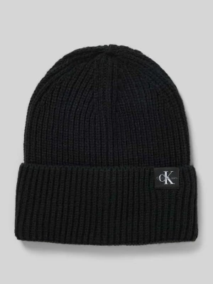 Czapka z dzianiny z detalem z logo Calvin Klein Jeans