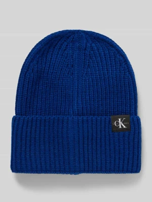 Czapka z dzianiny z detalem z logo Calvin Klein Jeans