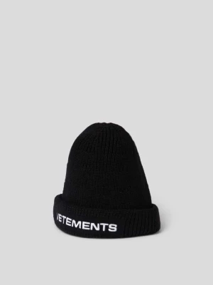 Czapka z imitacją prążkowanej dzianiny Vetements Czarny