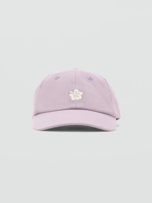 Czapka z kwiatowym haftem liliowy - Dzieci -  lata - MANGO KIDS