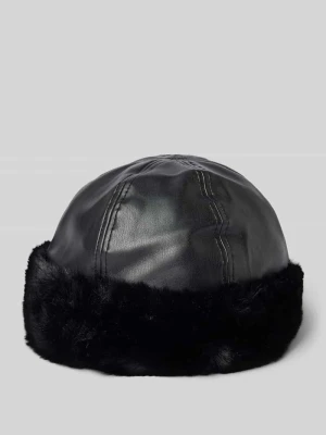 Czapka z obszyciem ze sztucznego futra model „RANDIN” Pieces Czarny