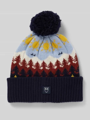 Zdjęcie produktu Czapka z pomponem z wełny z szerokim brzegiem model ‘Faroe island’ Knowledge Cotton Apparel
