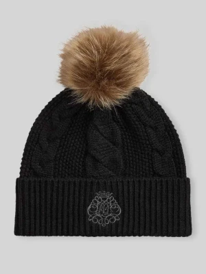 Czapka z pomponem ze sztucznego futra Lauren Ralph Lauren Czarny