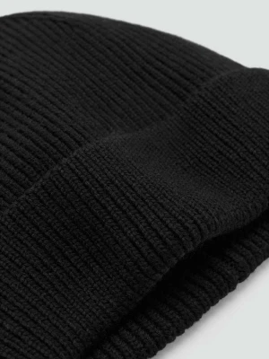 Czapka z prążkowanej wełny czarny - Mężczyzna - Rozmiar uniwersalny - MANGO MAN