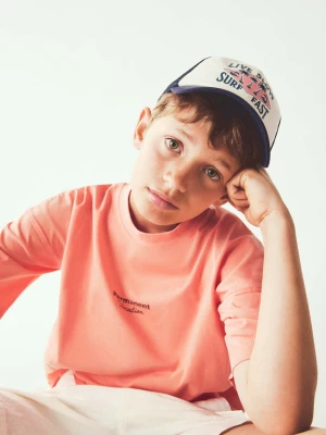 Zdjęcie produktu Czapka z siateczką i nadrukiem granatowy - Dzieci -  lata - MANGO KIDS