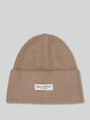 Czapka z czystej bawełny Marc O'Polo Camel