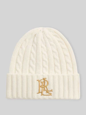 Czapka z szerokim wywijanym brzegiem Lauren Ralph Lauren Złamany biały