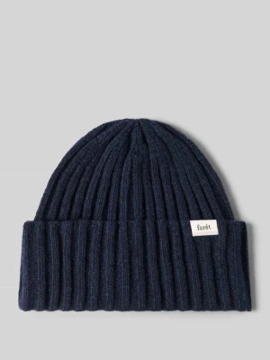 Czapka beanie z mieszanki wełny Forét Ciemnoniebieski