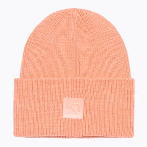 Czapka zimowa damska KARI TRAA Kyte Beanie peach bloom Pomarańczowy