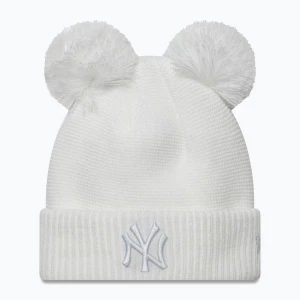 Czapka zimowa damska New Era Double Pom Knit Beanie New York Yankees white