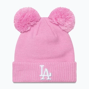 Czapka zimowa damska New Era Wmns Double Pom La Dodgers pastel pink