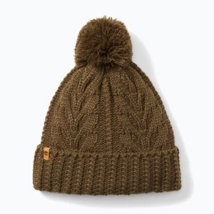 Czapka zimowa damska Timberland Cable Premium Pom Beanie leaf green