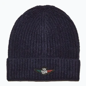 Czapka zimowa męska Aeronautica Militare 252CU0034UL00451 blu navy